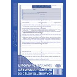 DRUK UMOWA w sprawie używania poj, do celów służb, A4, 40 str., Michalczyk