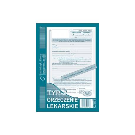ZAŚWIADCZENIE LEKARSKIE TYP-2 A5, 40 str., Michalczyk 852-3