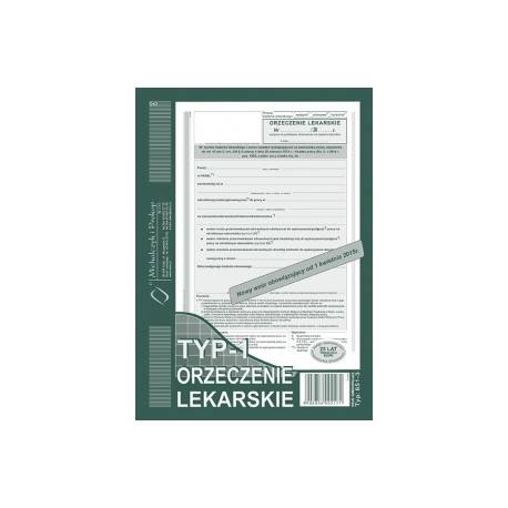 ZAŚWIADCZENIE LEKARSKIE TYP-1 A5, 40 str., Michalczyk 851-3