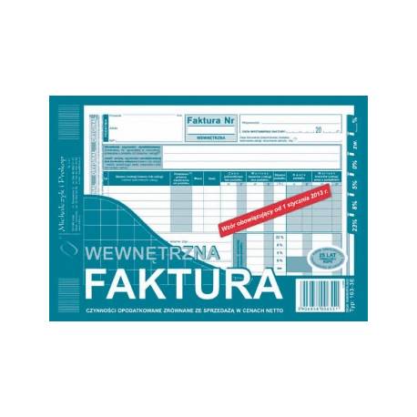DRUK FAKTURA VAT - WEWNĘTRZNA - NETTO A5, 40 str., Michalczyk 163-3
