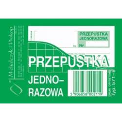 DRUK PJ PRZEPUSTKA JEDNORAZOWA A7 (80) Michalczyk 571-9