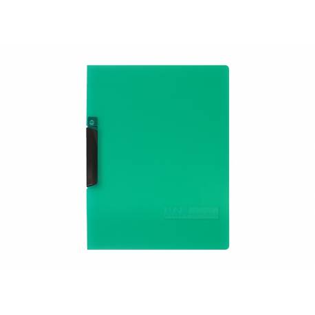 Skoroszyt PP A4 z klipsem Biurfol, transparentny zielony