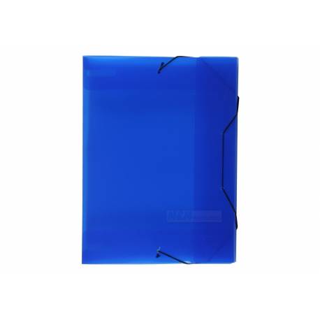 Teczka plastikowa, teczka z gumką na dokumenty A4, Biurfol 4 cm, transp. Niebieska