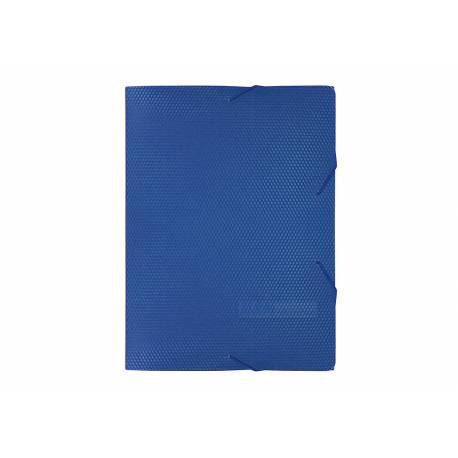 Teczka plastikowa, teczka z gumką na dokumenty A4, 20 mm - diament niebieska