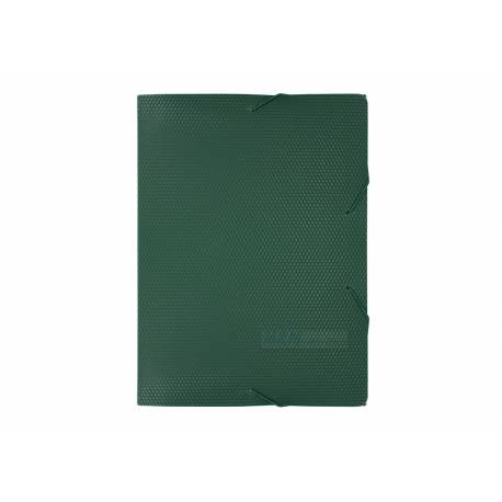 Teczka plastikowa, teczka z gumką na dokumenty A4, 20 mm - diament zielona