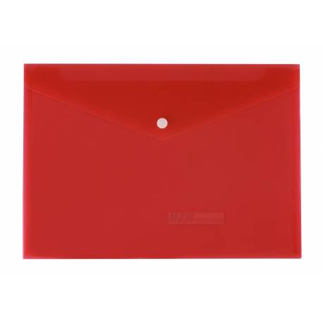 Teczka kopertowa A4, koperta plastikowa na zatrzask, satynowa czerwona