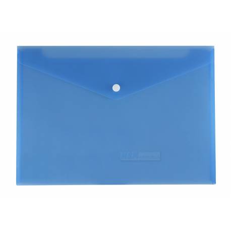 Teczka kopertowa A4, koperta plastikowa na zatrzask, satynowa niebieska
