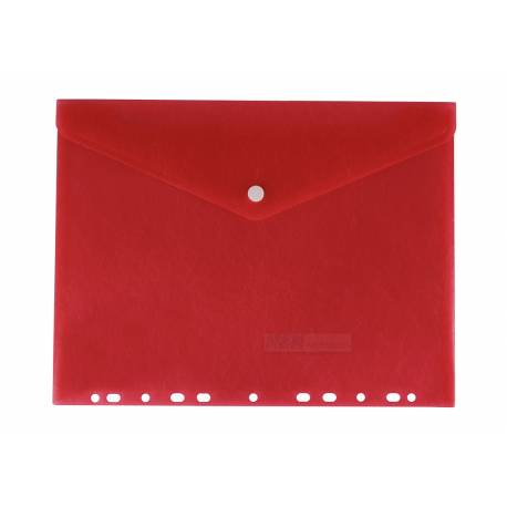 Teczka kopertowa A4, koperta plastikowa na zatrzask, zawieszana, czerwona
