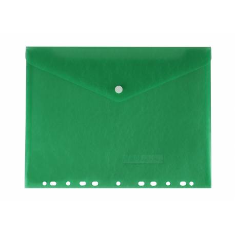 Teczka kopertowa A4, koperta plastikowa na zatrzask, zawieszana, zielona