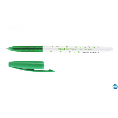 Długopis SUPERFINE w gwiazdki - zielony TOMA