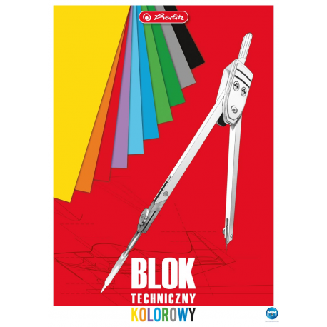 Blok techniczny A4 10kartek kolorowy