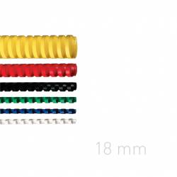 Grzbiety plastikowe - O.COMB 18 mm, 100 sztuk - żółte