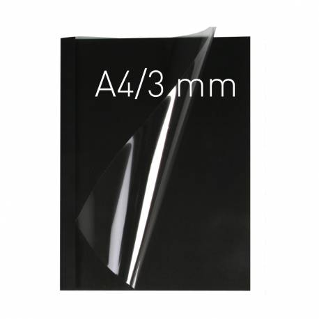 Termookładki PCV + karton lnopodobny, Thermolinen /100/ 3mm czarne