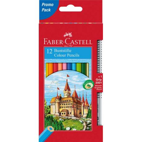 Kredki Faber Castell, drewniane, ołówkowe, Rycerze + 1 ołówek