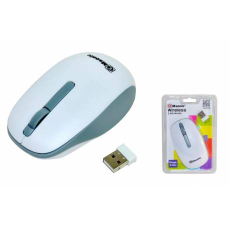 Mysz bezprzewod MSONIC MX707W optyczna 3 przyciski 1000dpi biało-szara
