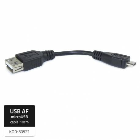 Kabel USB Qoltec 2.0 A żeńska/ Micro USB męska 0,1m
