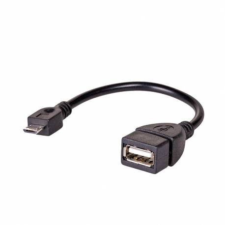 Kabel USB 2.0 Akyga AK-AD-09 USB AF - micro USB BM 0,15m OTG czarny