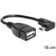 Kabel USB MINI Delock kątowy 90”- USB AM(F) OTG 0,16m