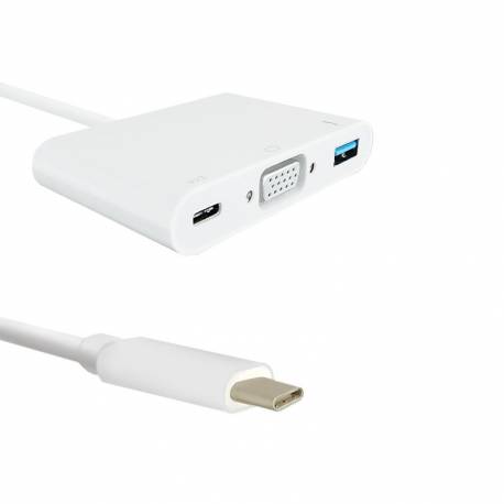 Kabel USB Qoltec 3.1 typCM / VGA F+USB 3.0+USB C