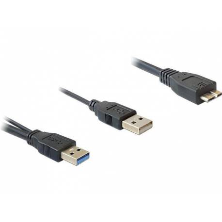 Kabel Delock USB AM X2-BM MICRO 3.0 0,2m