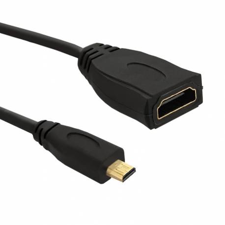 Kabel Qoltec Micro HDMI D męski / HDMI A żeński v1.4, 0,2m