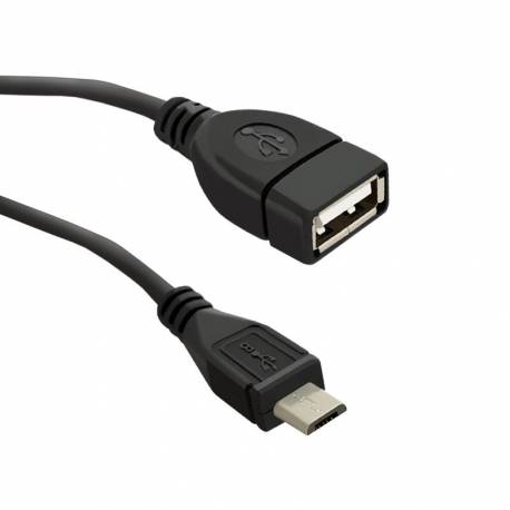 Kabel USB 2.0 Qoltec A żeński / micro USB Męski, 0,2m