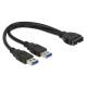 Kabel USB 3.0 Delock pinheader - 2x USB-AM 0,25m wewnętrzny