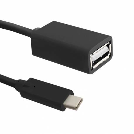 Kabel USB Qoltec 2.0 A żeński / USB 3.1 typC męski, 0,25m