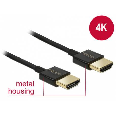 Kabel HDMI Delock HDMI-HDMI High Speed Ethernet 4K 3D 0.25m