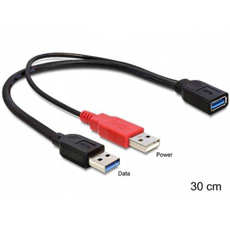 Kabel Delock USB 2x AM-AF 3.0 0,3m
