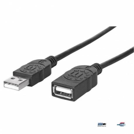 Kabel USB Manhattan U2-AA-05-EX przedłużacz USB 2.0 A-A M/F 0,5m, czar