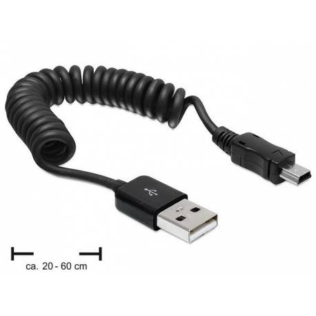 Kabel Delock USB AM-MINI 2.0 SPIRALA 0,2 - 0,6m