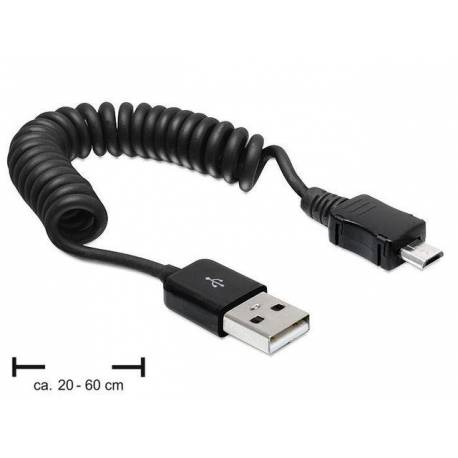 Kabel Delock USB AM-MICRO 2.0 SPIRALA 0,2 - 0,6m