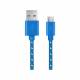 Kabel USB Esperanza Micro USB 2.0 A-B M/M OPLOT 1,0m niebieski
