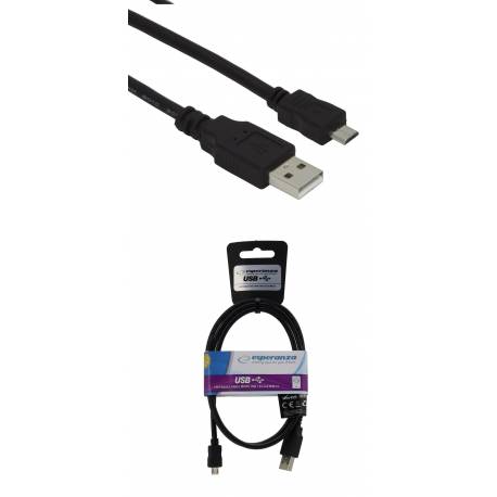 Kabel Micro USB 2.0 A-B M/M Esperanza EB143 1m czarny