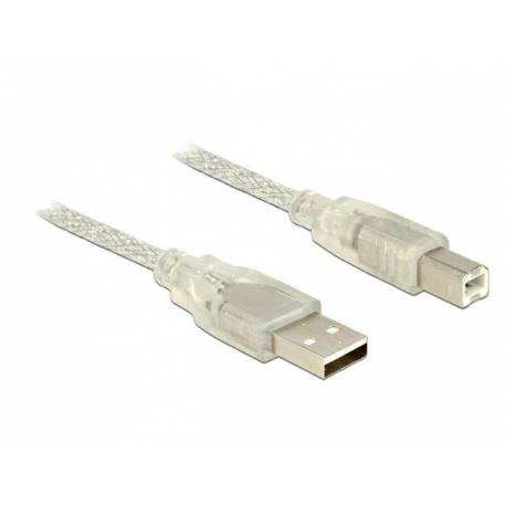 Kabel USB Delock AM-BM USB 2.0 1m przezroczysty