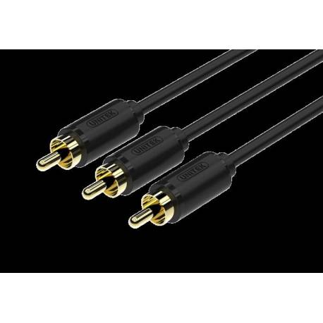 Kabel Unitek Y-C950BK 3x RCA (M) - 3x RCA (M) 1,5m, Gold