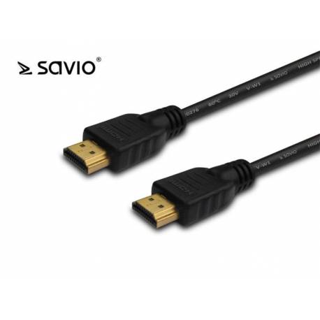 Kabel HDMI Savio CL-01 1,5m, czarny, złote końcówki, v1.4