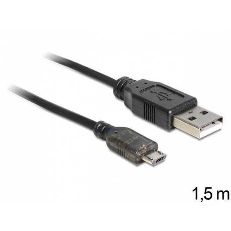 Kabel Delock USB MICRO AM-MBM5P USB 2.0 1,5m + wskaźnik ładowania LED