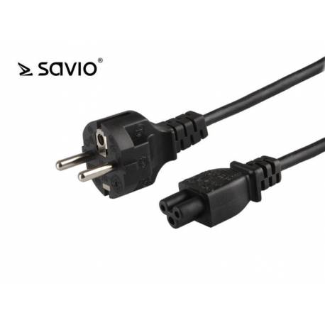 Kabel zasilający Savio CL-81 do notebooka "koniczynka" 1,8m