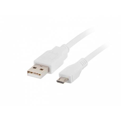 Kabel USB 2.0 Lanberg micro AM-MBM5P 1,8m biały