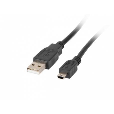Kabel USB 2.0 Lanberg mini AM-BM5P(CANON) ferryt 1,8m czarny