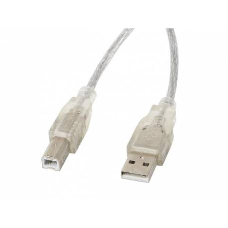 Kabel USB 2.0 Lanberg AM-BM Ferryt 1,8m przezroczysty