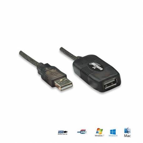 Kabel USB Manhattan IUSB-REP10 przedłużacz USB 2.0 A-A M/F aktywny, 10