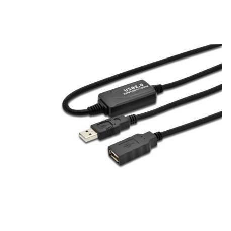 Przedłużacz USB 2.0A /M - USB A/Ż Digitus DA-73100-1 10m czarny