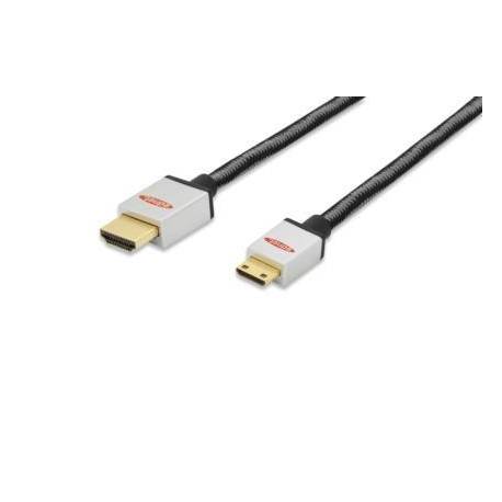 Kabel połączeniowy Ednet miniHDMI Highspeed 1.3 HDMI A/HDMI C 2m