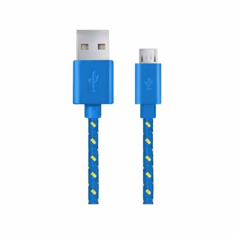 Kabel USB Esperanza USB 2.0 A - micro USB B M/M 2m oplot niebieski
