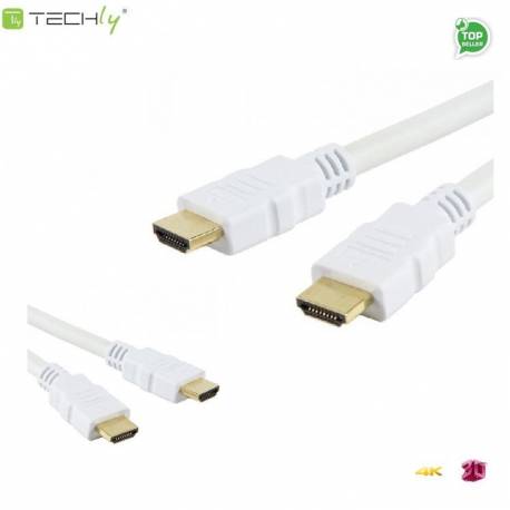 Kabel HDMI Techly ICOC HDMI-4-030WH HDMI-HDMI M/M 1.4 Ethernet 3D 4K,