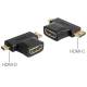 Adapter Delock HDMI-A (F) - mini HDMI-C + micro HDMI-D (M)