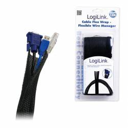 Organizer kabli KAB0006 LogiLink elastyczny 1,8m czarny
